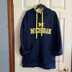 VTG-section 101 majestic-L-blue/yellow-Michigan, drawstring , long sleeve hoodie